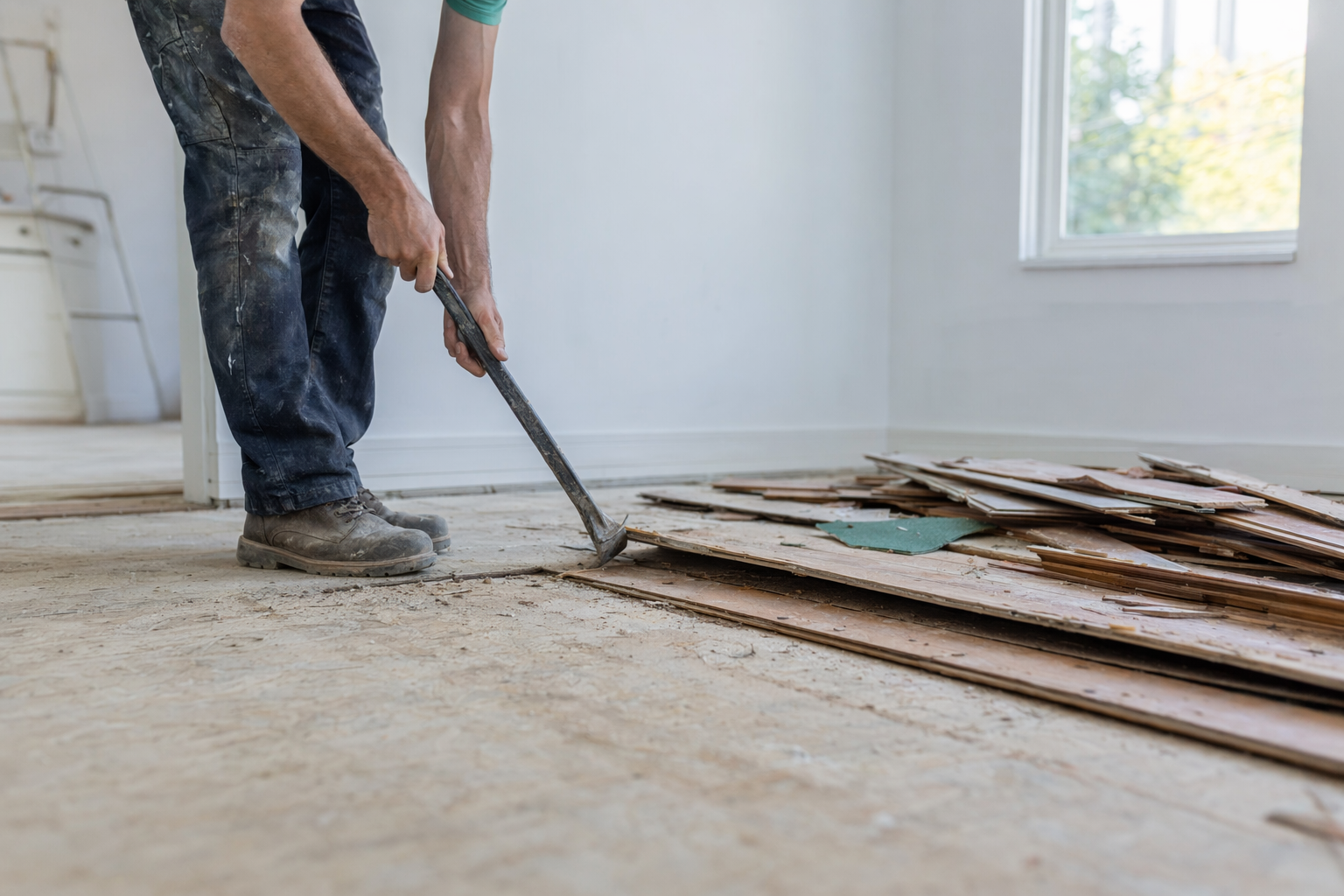 Old floor removal and disposal